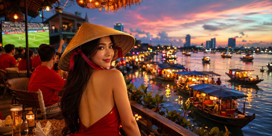 Khung cảnh tràn đầy năng lượng của một sòng bài trực tuyến và bóng đá